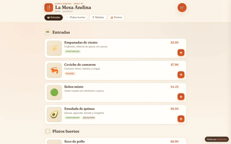QR digital menu