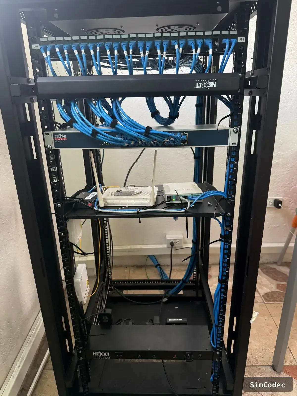 Tidy, labeled rack