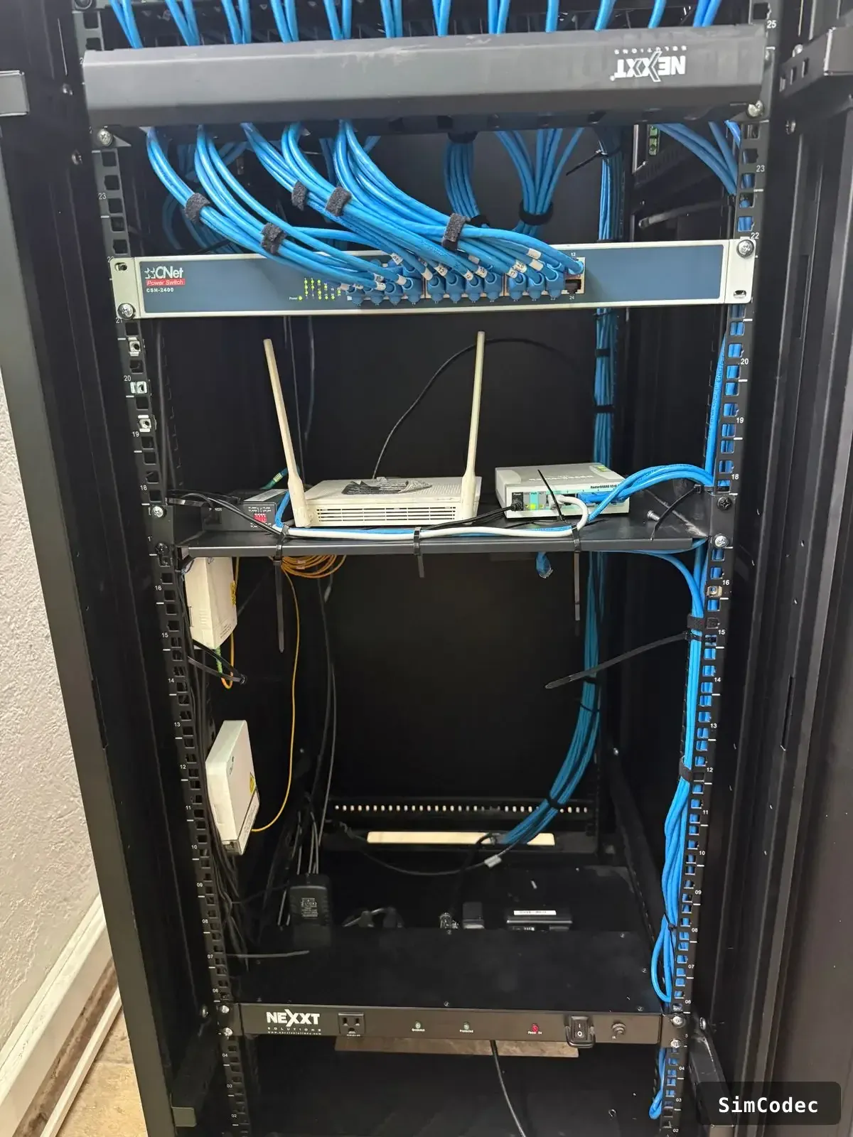Rack with WiFi router