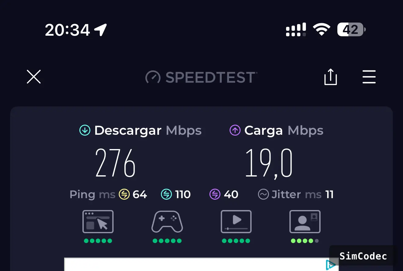 Speed test: 276 Mbps