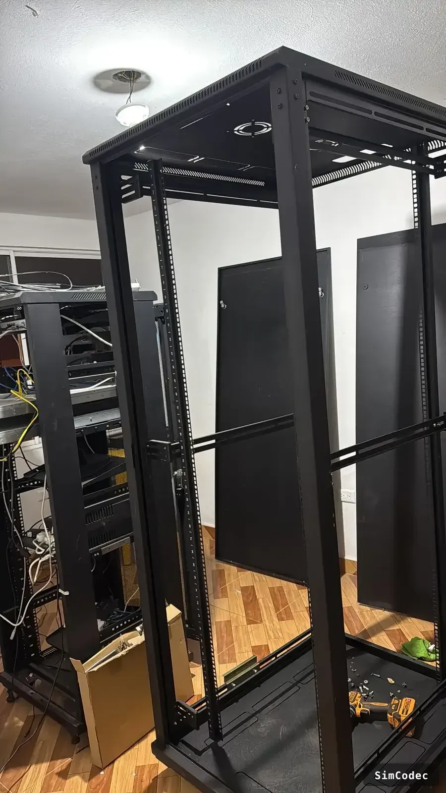 New rack frame before assembly
