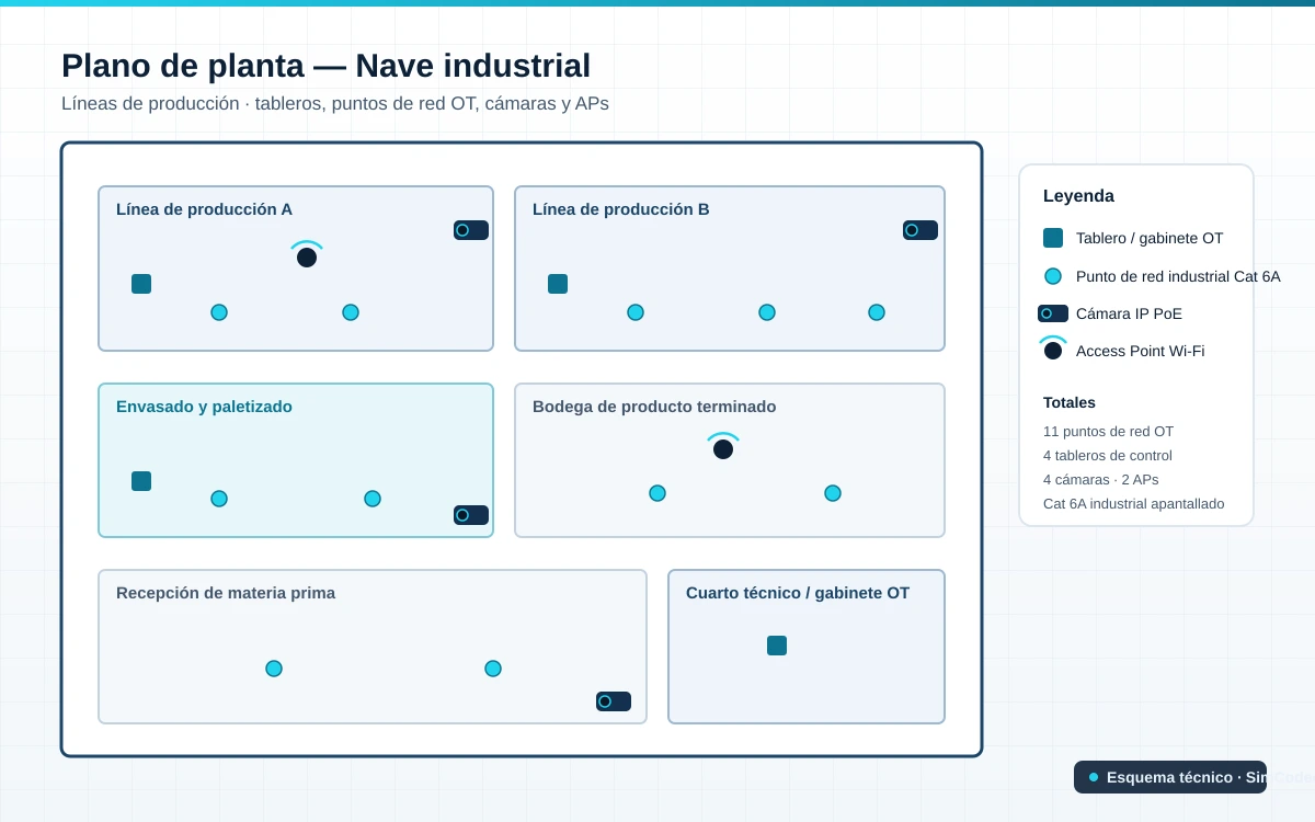 Plant layout with production lines