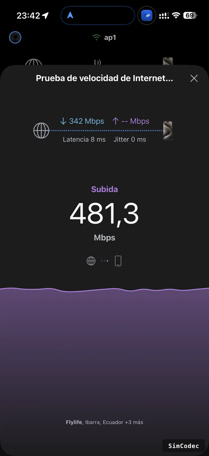 Speed test: 481 Mbps
