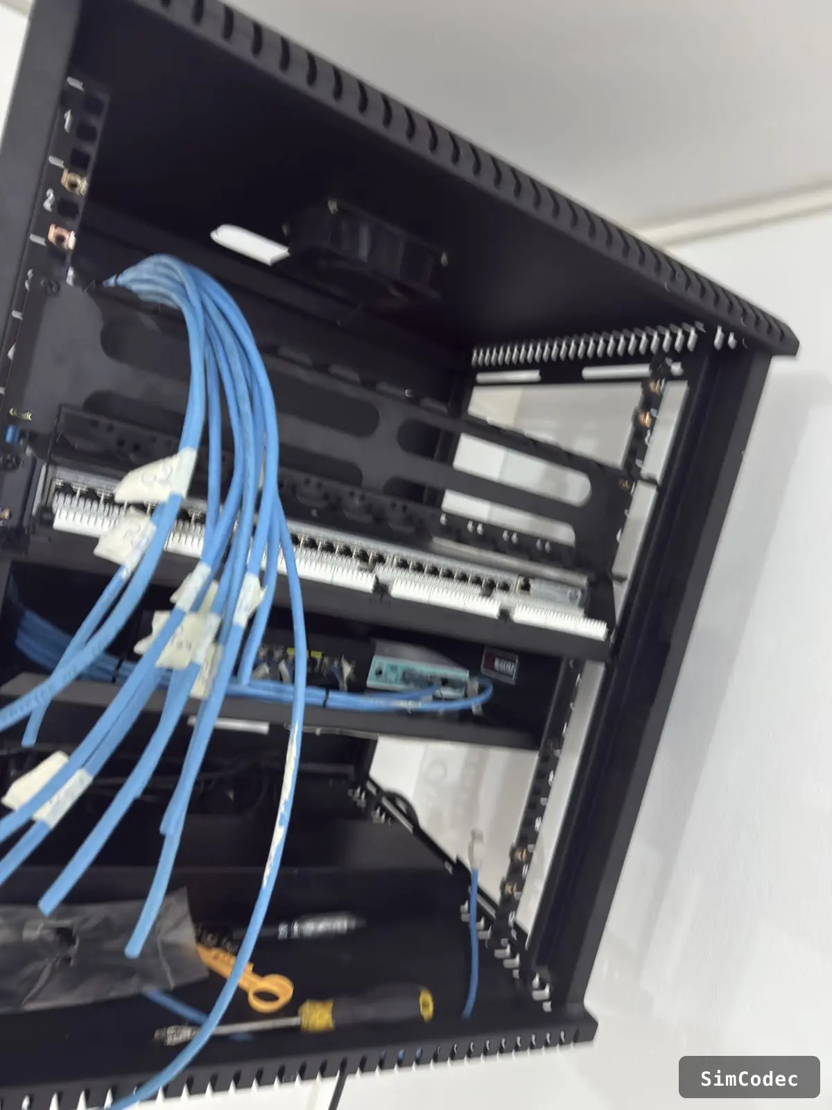 Patch panel and cabling in the new rack