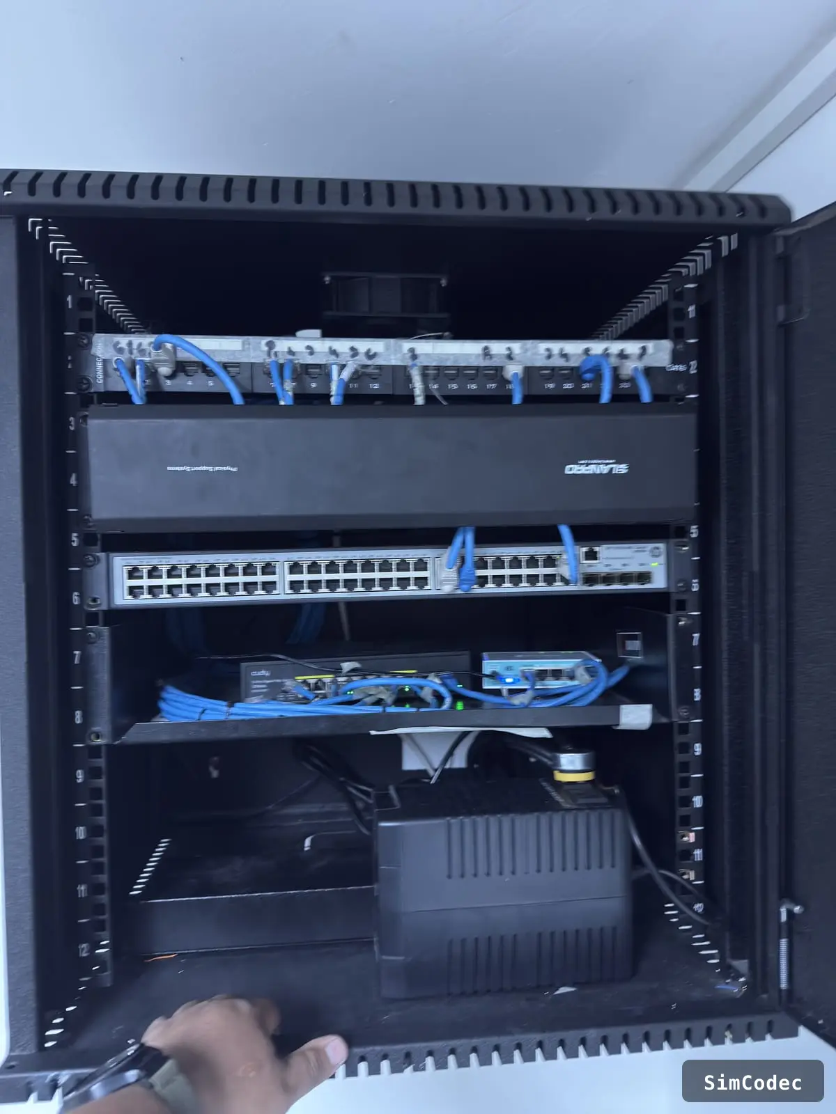 Finished rack with patch panels and switches