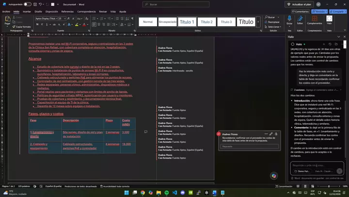 Word: edits and leaves comments