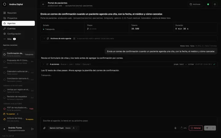 An agent working live